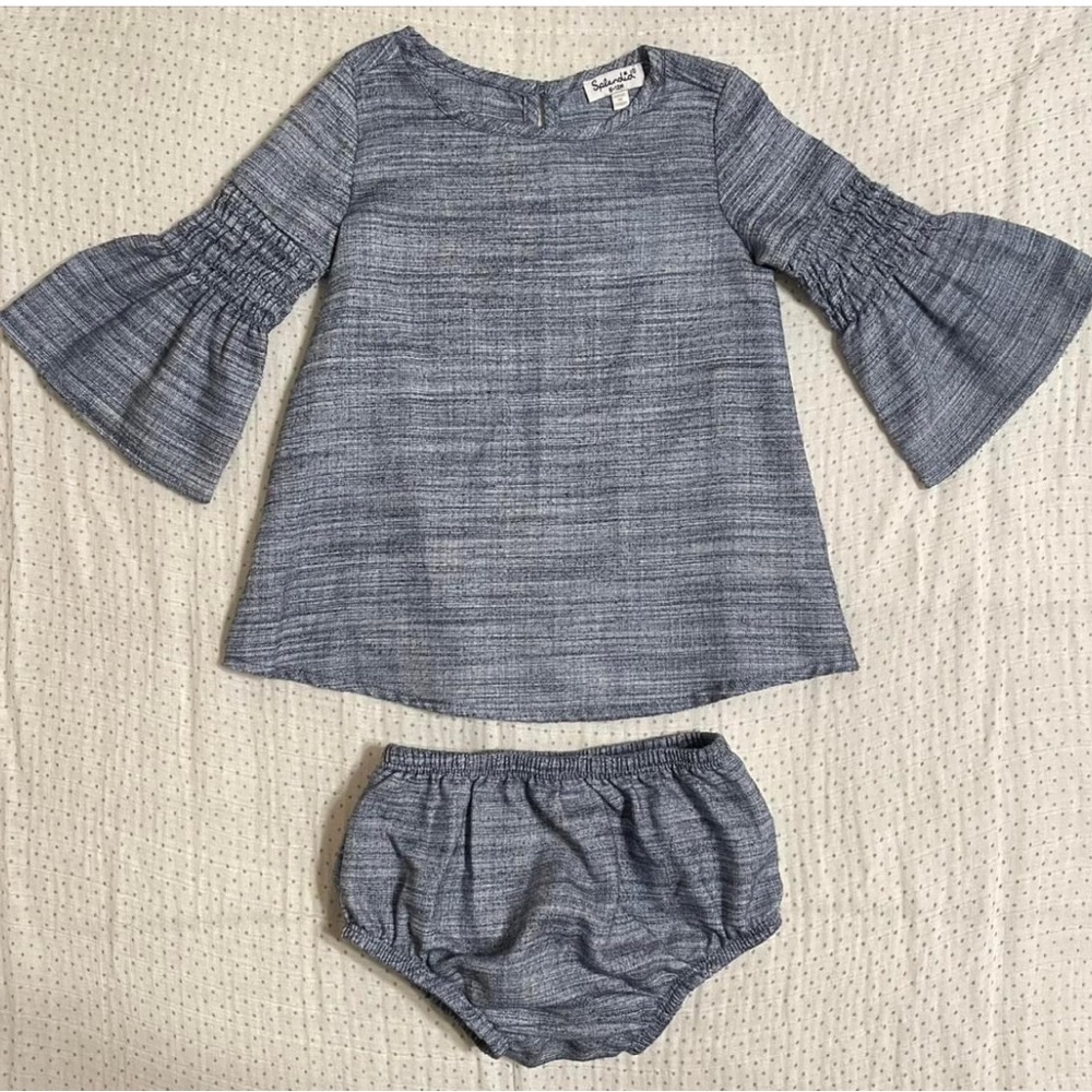 Splendid baby girl dress & bloomers - size 6-12m